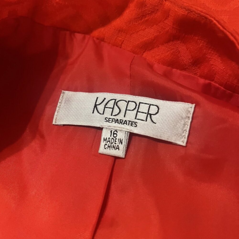 Kasper. Size 16. Red Open Front Lined Jacket. Neh… - image 5